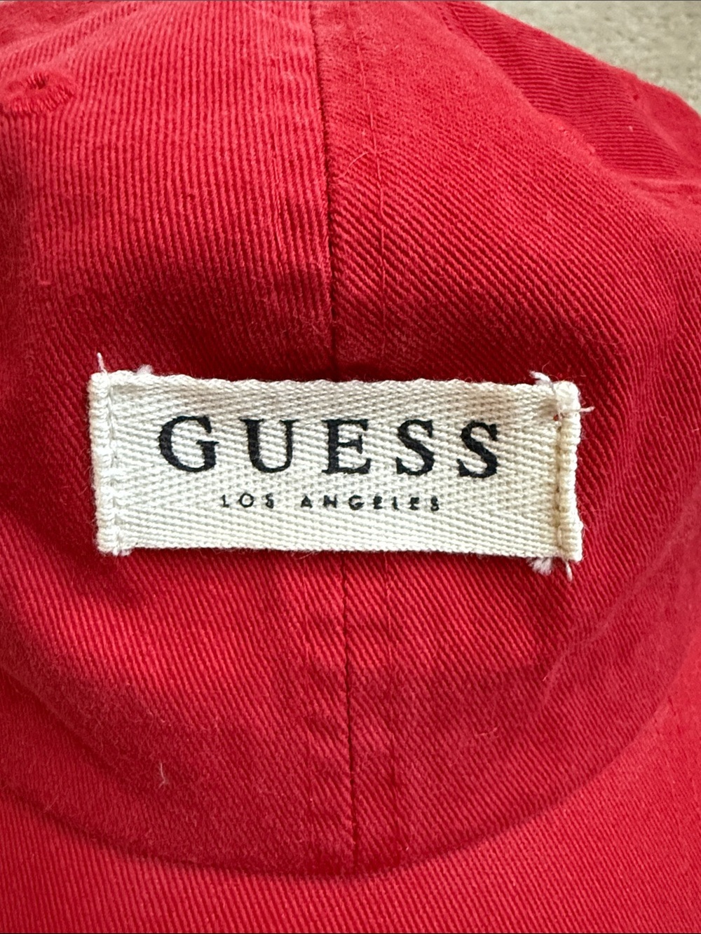 Guess Red Baseball Cap with Front Logo Patch - Picture 3 of 6